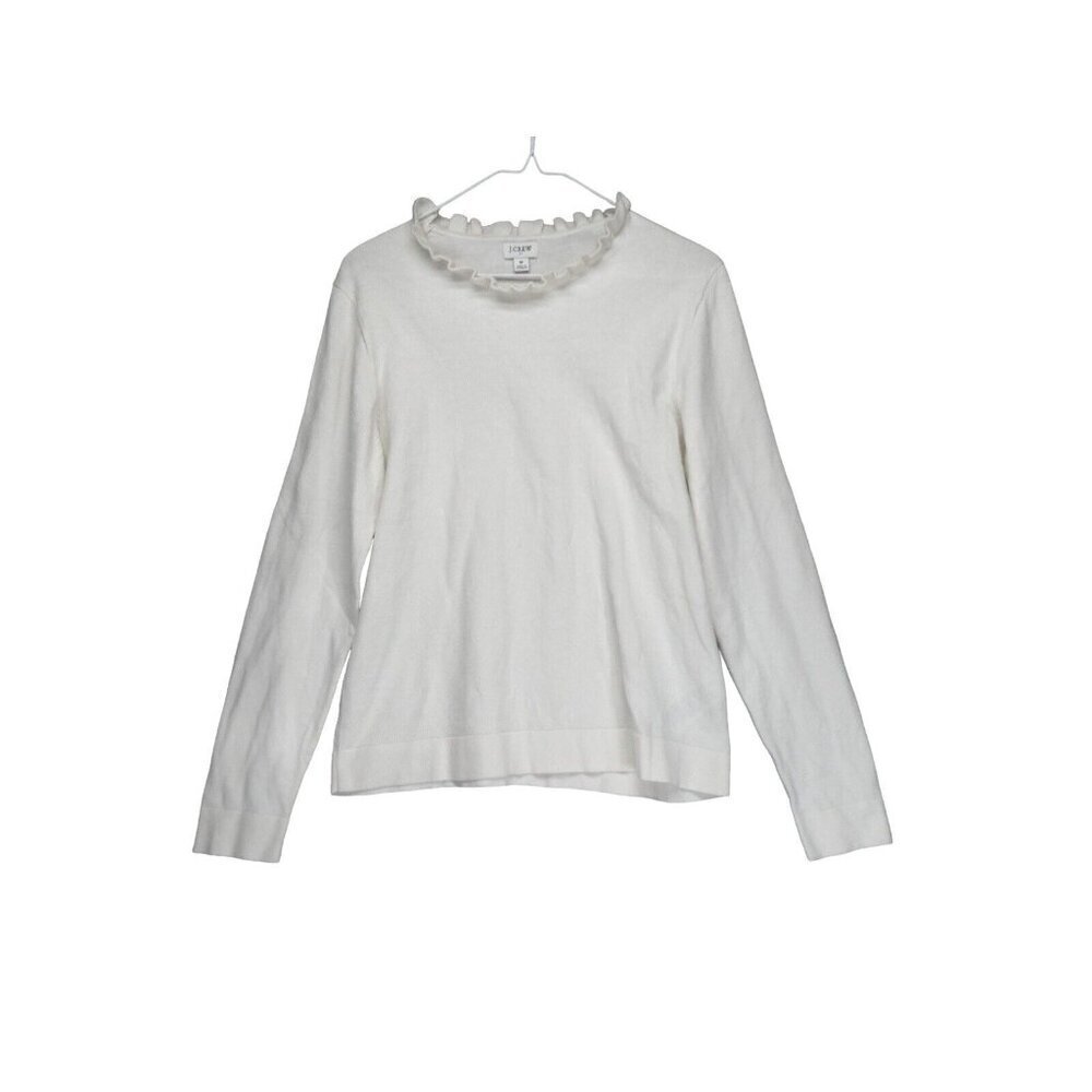J. Crew Sweater Women M Ivory Knit mock Neck‎ Pullover Preppy Modest 2023 Style